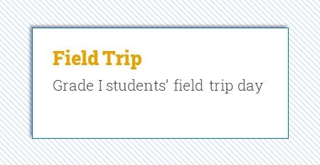 Grade I Field Trip
