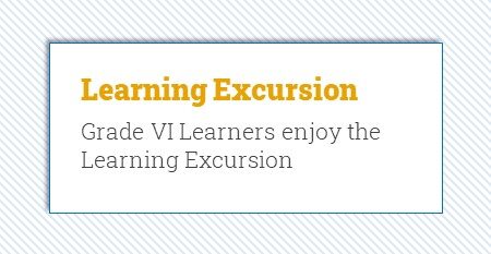 Grade VI Learning Excursion